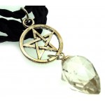 Clear Quartz Droplet Pentacle Pendant